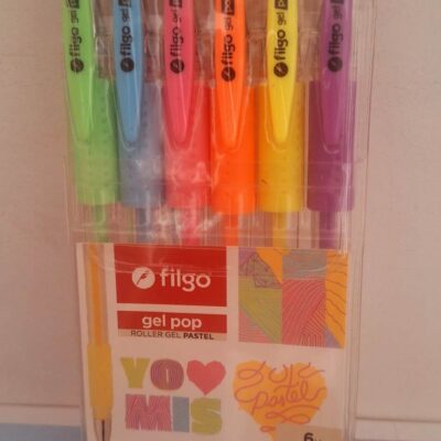 LAPICERAS EN GEL TONOS PASTELES  X 6 UNIDADES