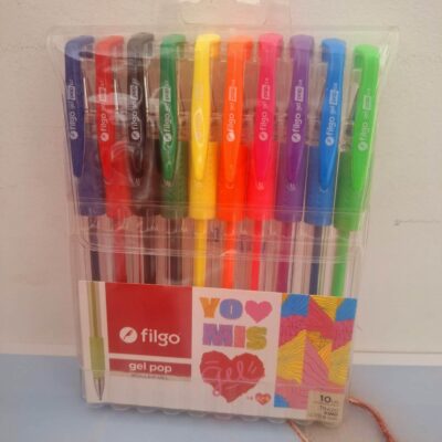 LAPICERAS EN GEL TONOS FLUOR X 10 UNIDADES