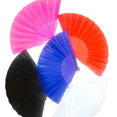 abanicos de colores lizos x 12  und.