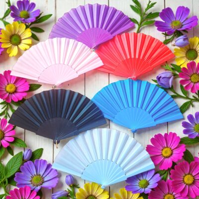 ABANICOS LISOS X 12 UNIDADES