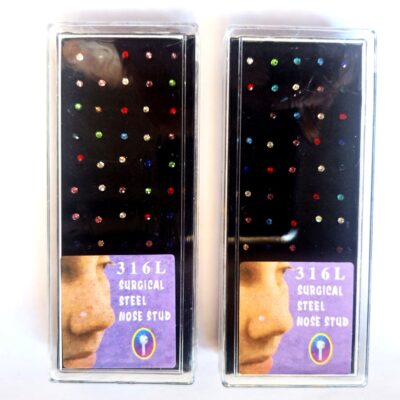 PIERCING ACERO RECTO CON STRASS COLORES