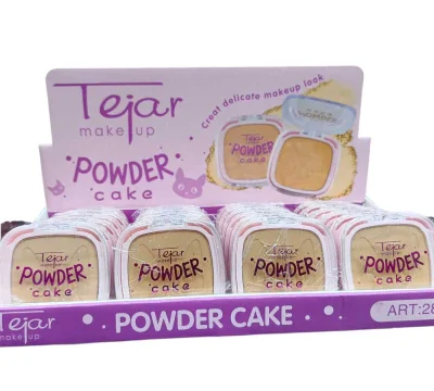 polvo compacto tejar con espejo y esponja